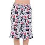 Cute Christmas Seamless Pattern Vector Short Mermaid Skirt