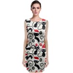 Cute Christmas Seamless Pattern Vector Sleeveless Velvet Midi Dress