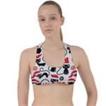 Cute Christmas Seamless Pattern Vector Criss Cross Racerback Sports Bra