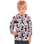 Cute Christmas Seamless Pattern Vector Kids  Hooded Pullover