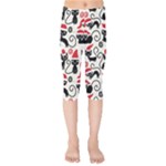 Cute Christmas Seamless Pattern Vector Kids  Capri Leggings 