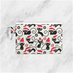 Cute Christmas Seamless Pattern Vector Canvas Cosmetic Bag (Small)