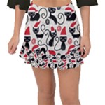 Cute Christmas Seamless Pattern Vector Fishtail Mini Chiffon Skirt