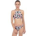 Cute Christmas Seamless Pattern Vector Racer Front Bikini Set