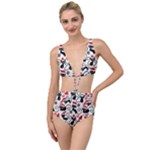 Cute Christmas Seamless Pattern Vector Tied Up Two Piece Swimsuit