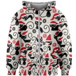 Cute Christmas Seamless Pattern Vector Kids  Zipper Hoodie Without Drawstring