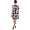 Cute Christmas Seamless Pattern Vector Short Sleeve Shoulder Cut Out Dress  View2