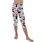 Cute Christmas Seamless Pattern Vector Kids  Lightweight Velour Capri Leggings 