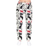 Cute Christmas Seamless Pattern Vector Women Velvet Drawstring Pants