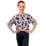 Cute Christmas Seamless Pattern Vector Kids Mock Neck Tee