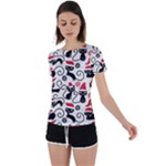 Cute Christmas Seamless Pattern Vector Back Circle Cutout Sports Tee