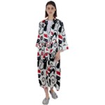 Cute Christmas Seamless Pattern Vector Maxi Satin Kimono