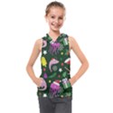 Colorful Funny Christmas Pattern Kids  Sleeveless Hoodie View1