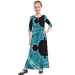 Fractal Abstract Background Kids  Quarter Sleeve Maxi Dress