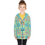 Checkerboard-squares-abstract- Kids  Double Breasted Button Coat