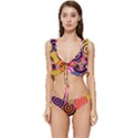 Abstract-circles-background-retro Low Cut Ruffle Edge Bikini Set View1