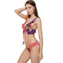 Abstract-circles-background-retro Low Cut Ruffle Edge Bikini Set View2