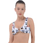 Playing Pandas Cartoons Ring Detail Bikini Top