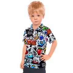 Graffiti Art Cartoon Comic Kids  Polo Tee