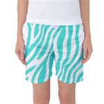 Blue Zebra Vibes Animal Print   Women s Basketball Shorts