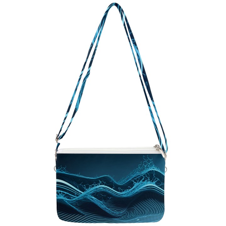 Technology Computer Background (1) Double Gusset Crossbody Bag
