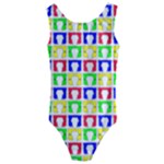 Colorful Curtains Seamless Pattern Kids  Cut-Out Back One Piece Swimsuit