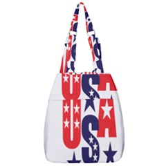 Usa Stars Fourth Of July Symbol America Usa Stars Center Zip Backpack