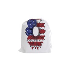 Us Flag Flower Sunshine Flag America Usa Drawstring Pouch (small)