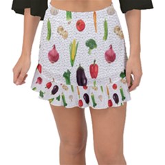 Vegetable Fishtail Mini Chiffon Skirt