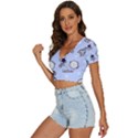 Seamless-pattern-with-space-theme V-Neck Crop Top View2