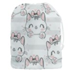 Cat-with-bow-pattern Drawstring Pouch (3XL)