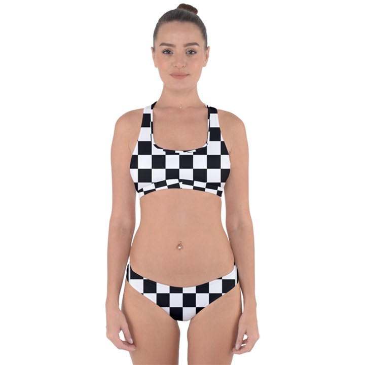 Chess-board-background-design Cross Back Hipster Bikini Set