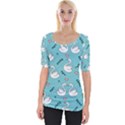 Elegant Swan Pattern Design Wide Neckline Tee View1