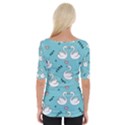 Elegant Swan Pattern Design Wide Neckline Tee View2