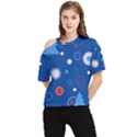 Christmas Pattern Tree Design One Shoulder Cut Out Tee View1