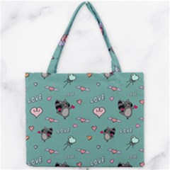 Raccoon Texture Seamless Scrapbooking Hearts Mini Tote Bag