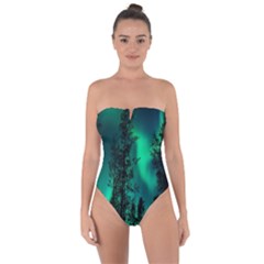 Aurora Northern Lights Celestial Magical Astronomy Tie Back One Piece Swimsuit