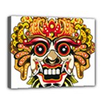Bali Barong Mask Euclidean Vector Chiefs Face Canvas 14  x 11  (Stretched)
