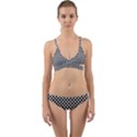 Black And White Checkerboard Background Board Checker Wrap Around Bikini Set View1