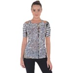 Manuscript Lost Pages Lost History Shoulder Cut Out Short Sleeve Top