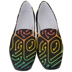 Circuit Hexagonal Geometric Pattern Background Pattern Women s Classic Loafer Heels