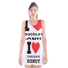 I Love Chocolate Donut Scoop Neck Skater Dress