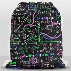 Math-linear-mathematics-education-circle-background Drawstring Bag (large)