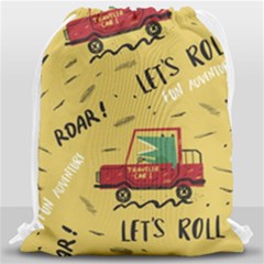 Childish-seamless-pattern-with-dino-driver Drawstring Bag (large)