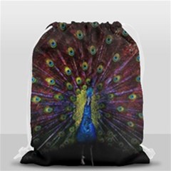 Peacock Feathers Drawstring Bag (small)