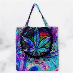 Cannabis Psychedelic Grocery Tote Bag