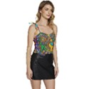 Grateful Dead Pattern Flowy Camisole Tie Up Top View3