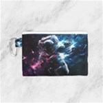 Psychedelic Astronaut Trippy Space Art Canvas Cosmetic Bag (Small)
