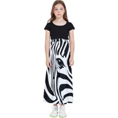 Animal Cute Pattern Art Zebra Kids  Flared Maxi Skirt