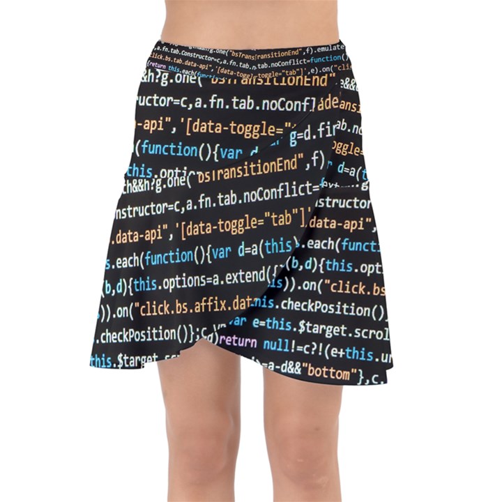Close Up Code Coding Computer Wrap Front Skirt